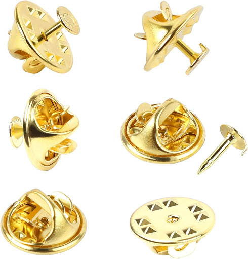 JANYUN 120 Pairs Butterfly Clutch Tie Tacks Pin Back Replacement with 8mm Length 4mm Width Blank Pins for Craft Making (4mm, Gold)...