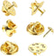 JANYUN 120 Pairs Butterfly Clutch Tie Tacks Pin Back Replacement with 8mm Length 4mm Width Blank Pins for Craft Making (4mm, Gold)...