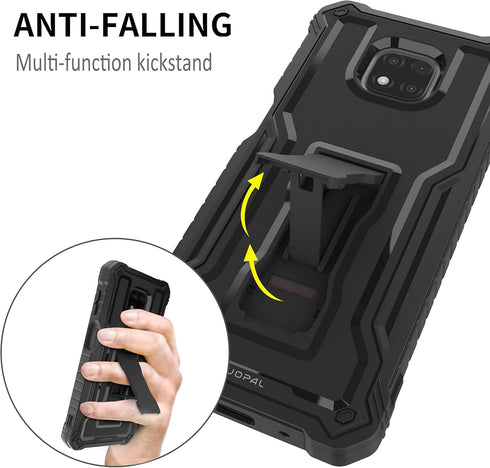 DUOPAL for Motorola Moto G Power 2021 Case, Military Grade Protection Shockproof Case with Tempered Glass HD Screen Protector and Kickstand Compat...