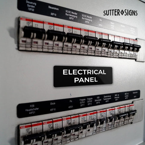 Electrical Panel Sign, Durable ABS Plastic with Full Adhesive Backing, Sign for Door or Wall, 2x6"...