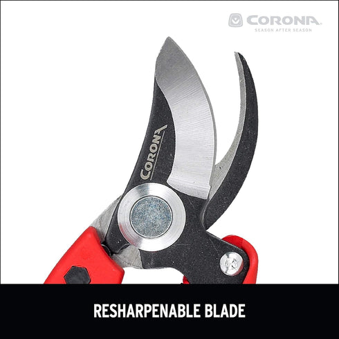 Corona BP 4180 Non-Stick Steel Angled Bypass Hand Pruner-5/8 Inch Cut Capacity Stem and Branch Garden Shears, 3/4 in, Red...