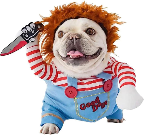 Pet Deadly Halloween Costume, Dog Funny Costume Halloween Christmas Cosplay Outfits Cute Clothes Adjustable Party Dress Up Apparel Accessories for...