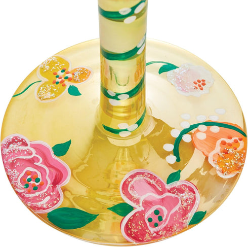 Enesco Designs by Lolita Kindness Floral Hand-Painted Artisan Wine Glass, 15 Ounce, Multicolor...