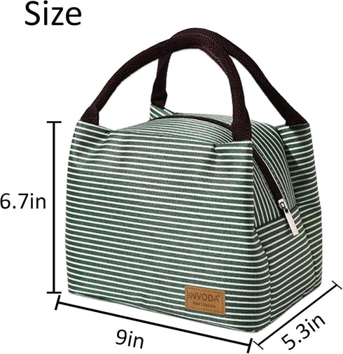 2PCS Lunch Bags Reusable Lunch Tote Bags Portable Lunch Cooler Bag Lunch Holder Insulated Lunch Box Bag for Picnic Office Beach (Green+Red)...