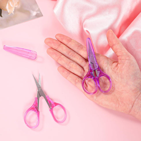 3.4 Inch Craft Scissors, 2 Pcs All Purpose Scissors Scrapbooking Scissors Straight Cutting Mini Scissors with Protective Cover for Embroidery Quil...