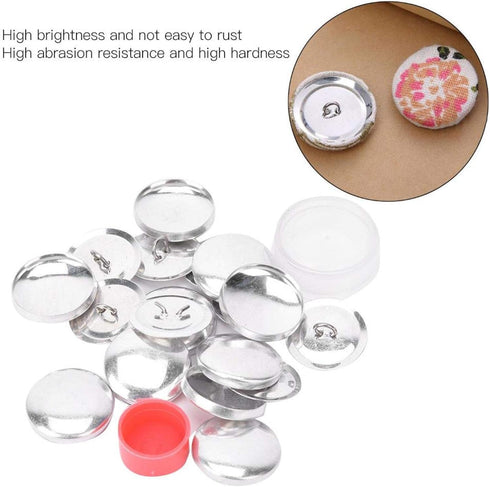 Self Cover Buttons, Craft Covered Button Kit, Buttons to Cover with Flat Backs, 10 Set Round Button Base, DIY Fabric Covered Button Kit, Size 20mm...