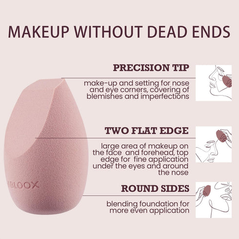 Microfiber Makeup Sponge Set, Latex Free Foundation Blending Sponge, Beauty Sponge with 3 Flat Sides, Flawless for Powder, Cream and Liquid, Trave...
