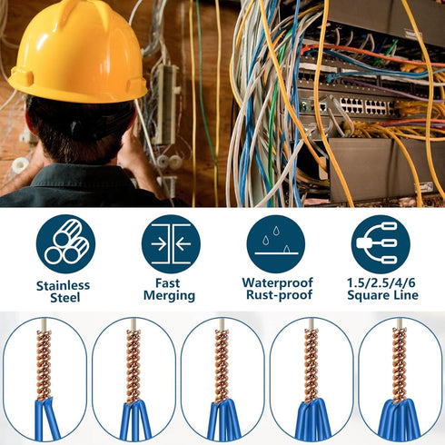 WILD+ Wire Twister Tool for Drill - 4pcs, Wire Twisting Tool, Wire Stripping and Twisting Tool, Wire Connector, Wire Nut Twister for Electrical Po...