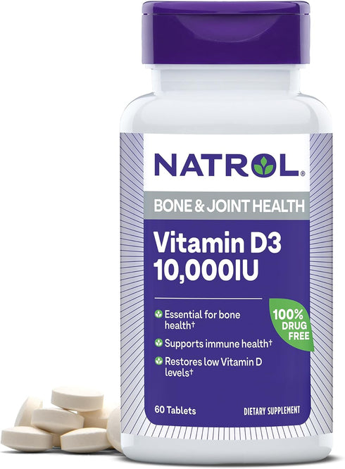 Natrol Vitamin D3 10,000 IU Tablets, Support Your Immune Health, 60 Count...