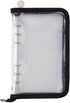 Black A5 Binder Cover 6 Ring Notebook Binder Clear Soft PVC Zipper Binder A5 Budget Binder Folder A5 Planner Cover Refillable Notebook Shell for J...