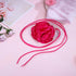 Pink Flower Choker for Women, Flower Necklace Big Camellia Lace Collar Necklace Wedding Party Jewerly Hair Rope Style 1...