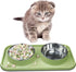 Cat Bowls for Food and Water,Premium Removable Stainless Steel Double Bowls with Non-slip Bottom,Elevated Stand for Pet and Small Dog,Non-Spill Ca...