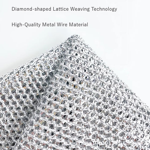 3Pcs Multipurpose Wire Dishwashing Rags for Wet and Dry, Double Stainless Steel Scrubber, Thickened Washable and Reusable Wire Dishwashing Rags fo...