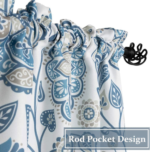 Kitchen Curtains 24 Inch Floral Tier Curtains Farmhouse Cafe Curtains Multicolor Floral Printed Small Window Curtains for Laundry Room Bathroom, R...