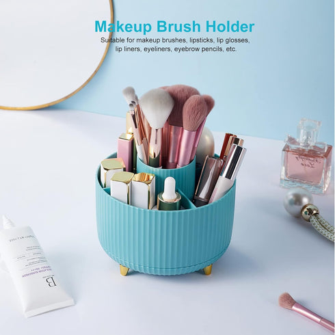 360 Degree Rotation Pen Holder, 5 Slots Office Desk Pen Organizer Multi-Functional Pencil Cup Makeup Brush Holder Office Business Card Pen Pencil ...