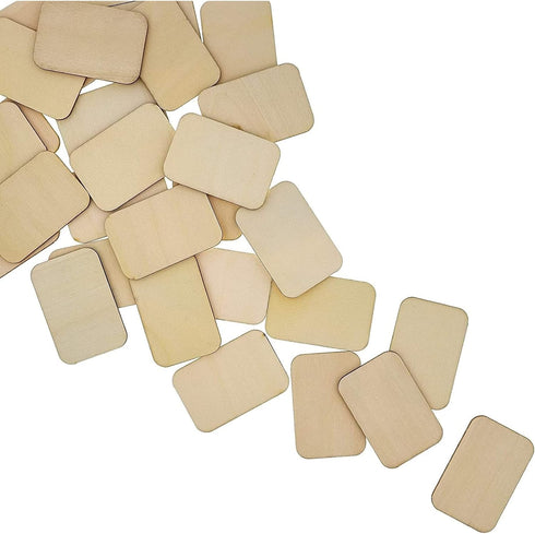 Bright Creations 60 Pack Unfinished Wood Cutouts for Crafts, Rectangle Wooden Slices for DIY Projects (2 x 3 in) - Wood Pieces for Crafts...