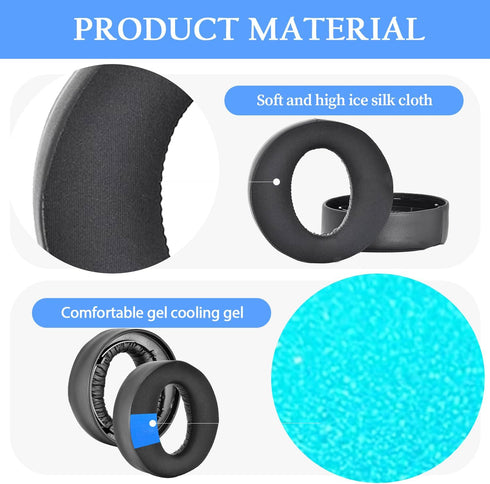 Adhiper Replacement Ear Pads for Sony Playstation 5 Pulse PS5 3D Headset,PS5 Cooling Gel Ear Cushions,Securely Memory Foam Headset Earpads(Black...