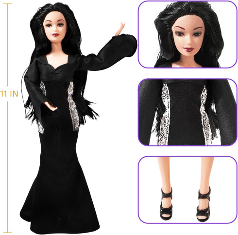 Mother Dolls with Gift Box, 11'' Mother Doll, Black High Heels and Black Hair, Gift for Fans...