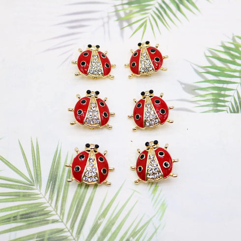 6 Pack Fashion Rhinestone Ladybug Brooches Pins Set Cute Enamel Crystal Animal Insect Lapel Pin Brooch Badges Jewelry Set for Men Women Girl...