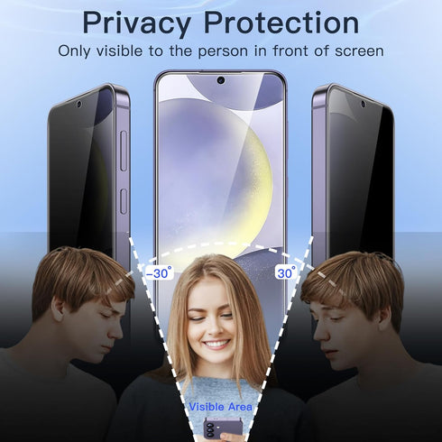JETech Privacy Screen Protector for Samsung Galaxy S24+ / S24 Plus 5G 6.7-Inch with Camera Lens Protector, Anti-Spy Tempered Glass Film, Fingerpri...