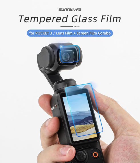 2 Lens Protector + 2 LCD Screen Protector for DJI Osmo Pocket 3, DJI Pocket 3 OP3 Tempered Glass Film Accessories,Full Screen Protection,DJI Pocke...