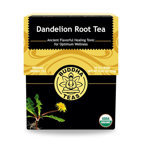 Buddha Teas Organic Dandelion Root Tea – 18 Bleach-Free Tea Bags – Caffeine-Free Tea with a Rich, Earthy Taste, Natural Source of Vitamins, Minera...