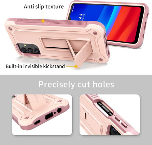 URBANITE for Samsung Galaxy A13 Case with Kickstand, Military Grade Shockproof Protection Cover with Screen Protector Compatible with Galaxy A13 6...