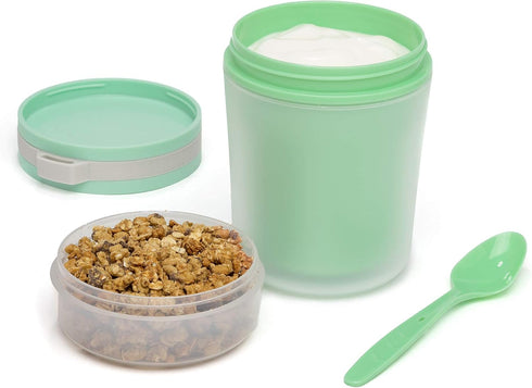 Goodful Double Wall Insulated Yogurt Container, Leak Proof Food Storage, Snack Container with Reusable Plastic Spoon, Microwave Safe, Dishwasher s...