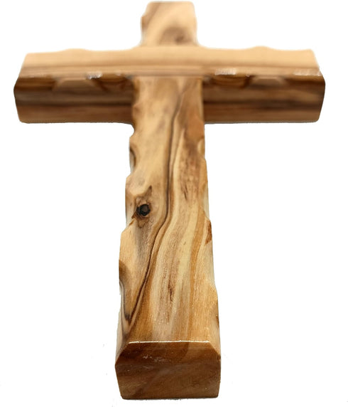 Zuluf 6.2" Olive Wood Plain Wall Cross | Christian Handmade Wooden Cross for Wall from Jerusalem Holy Land | Wall Cross for Home Decor | Catholic ...