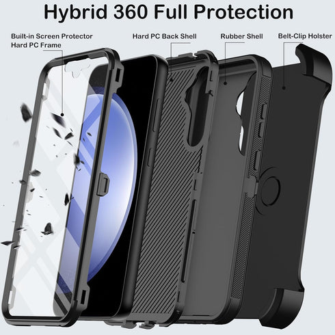 for Samsung Galaxy S23 FE Case with Belt Clip Holster & Kickstand,Built-in Screen Protector,Heavy Duty Shockproof Drop Protection Military Grade F...