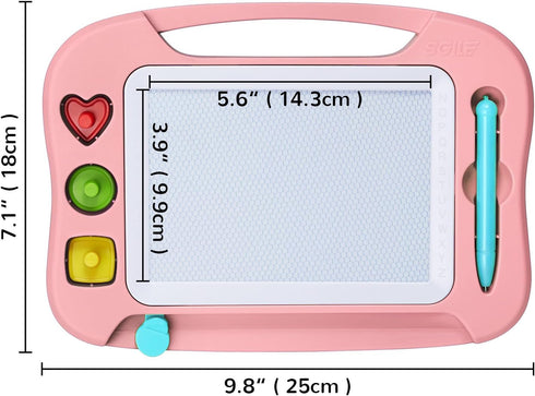 SGILE Magnetic Drawing Board for Kids, Colorful Erasable Doodle Board with Magnet Pen, Painting Sketch Pad with Three Stamps, Travel Toy, Birthday...