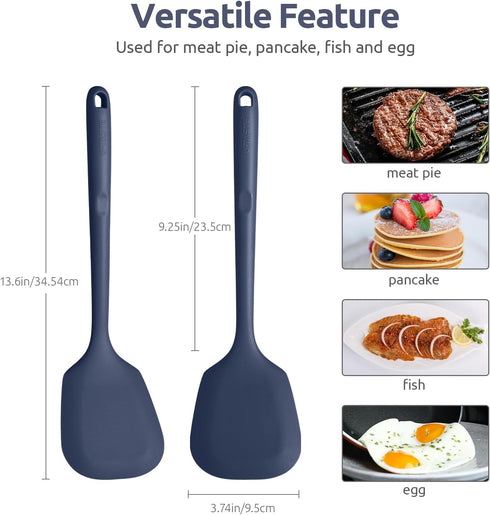 600? Heat Resistant Silicone Turner: U-Taste 13.6in Solid Kitchen Spatula Flipper, BPA Free Flexible & Thin Seamless Cooking Utensil for Flipping ...