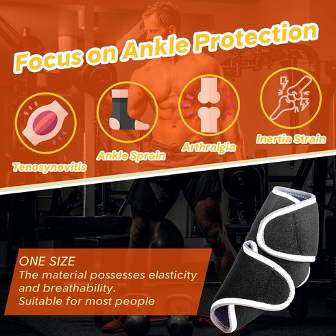 2 Pack Ankle Brace - Adjustable Compression Wrap for Men & Women, Support for Plantar Fasciitis, Tendinitis, Sprain, Breathable, One Size...