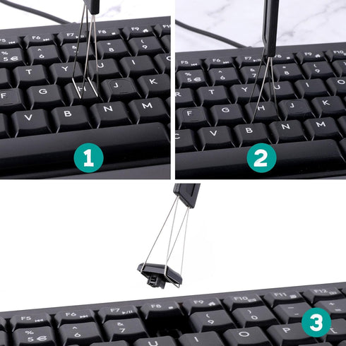 4PCS Switch Puller Keycap Puller Keyboard Brush, Stainless Steel Key Remover for Replacement Mechanical Gaming Keyboard Switches Key Cap Remover T...