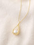 14MM Big Pearl Pendant Necklaces for Women Glod Plated Costume Jewelry...