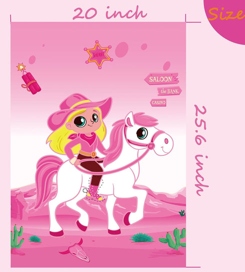 Cowgirl Birthday Party Decorations,Pin The Boot on The Cowgirl Game,Disco Pink Cowgirl Western Horse Party Decorations Favor Supplies....