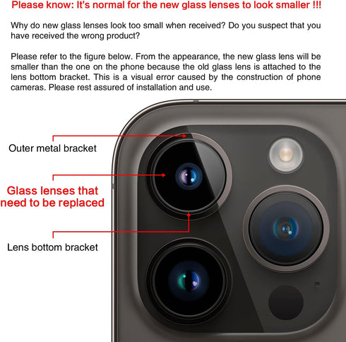 ASDAWN Back Camera Lens Glass Replacement for iPhone 13 Pro and 13 Pro Max, rear Lens Glass Replacement kit with Pre-Installed Adhesive + Installa...