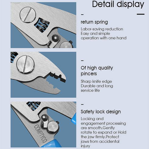2 pcs 3 Hole Fiber Stripper Stainless Steel CFS-3 Fiber Optic Stripper 3 Port Hole Fiber Optic Stripping Tool with 6" handle, Blue...