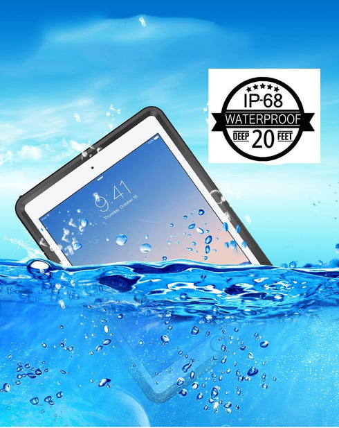 AICase iPad Pro 10.5 IP68 Waterproof, 360 Degree All Round Protective Ultra Slim Thin Dust/Snow Proof with Lanyard 2017-Black...