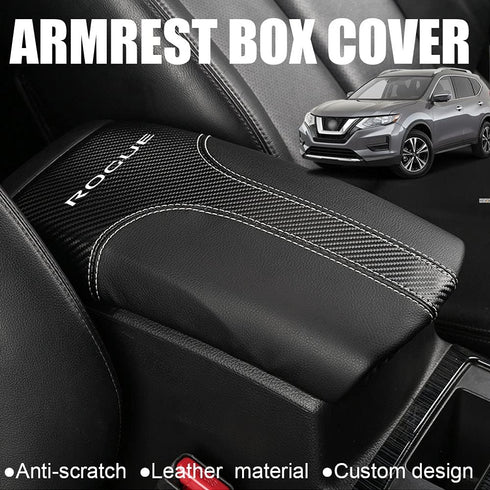 XITER Car Armrest Cover Saver, 1 Pc Center Console Leather Pad Fit for Nissan Rogue 2014-2020, 2017-2022 Rogue Sport Central Console Armrest Box P...