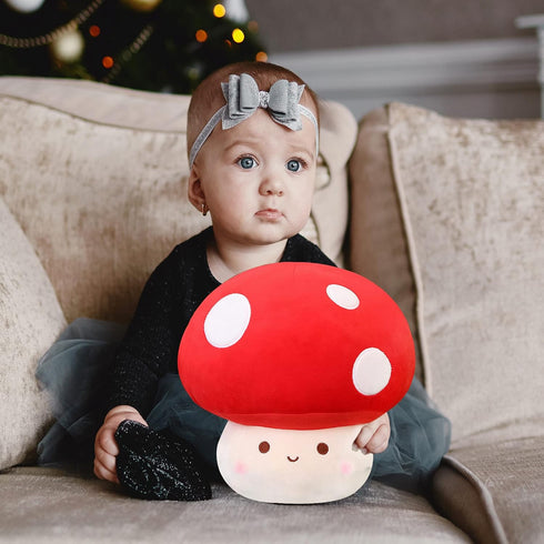 Large Mushroom Plush Toy, Mushroom Stuffed Animal Hugging Throw Pillow Plushies Doll Toy, Gift for Birthday Valentine...