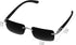 Elite Slim Rimless Rectangular Metal & Wood Art Aviator Sunglasses...