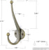 Sturdy Dual Coat Hooks Modern Iron Wall Mounted Hook for Entryway Kitchen Home Office Garage Organizer Storage, with 17mm Screws, Brushed Antique ...