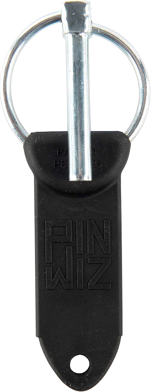 Pin Wiz Heavy-Duty Trailer Hitch Pins and Clips, Zinc Alloy Finish, Carbon Fiber Steel, Self Locking, Silver/Black, 1/4" Diameter...