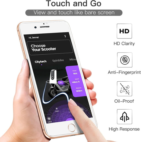 JETech Full Coverage Screen Protector for iPhone SE 3 (2022)/SE 2 (2020)/8/7 4.7-Inch, White Edge Tempered Glass Film with Easy Installation Tool,...