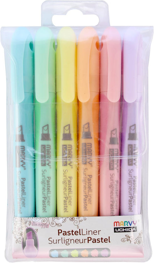Marvy Uchida Pastel Liner Pen Set Art Supplies, Large Tip, Multiple Colors...