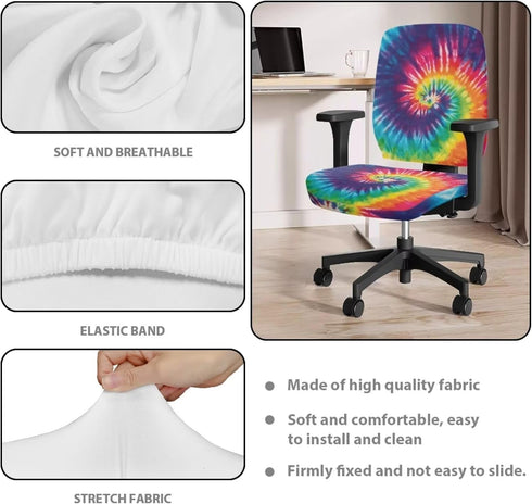 Office Chair Cover with Elastic Band Removable Protective Slipcover Universal Desk Chair Covers Rotating Chair High Elastic Fabric Armchair Slipco...