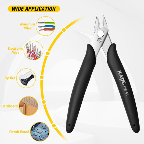 KATA 2-Pack Stainless Steel Flush Cutters Pliers, Micro Wire Cutters, Precision Electronics Side Cutting Pliers for Electronics, Jewelry Making, Z...