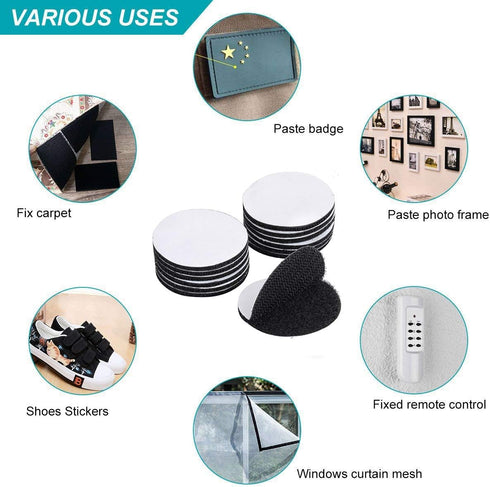 BRAVESHINE Adhesive Tape - 16PCS Hook and Loop Fasteners - Double Sided Adhesive note pads - Heavy-Weight Rug Carpet Gripper Mounting Tape for Wal...