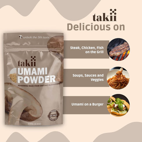 Takii Umami Powder, Made from Shiitake Mushrooms, Add Instant Flavor and Depth to All Your Favorite Dishes (2 Bags)...